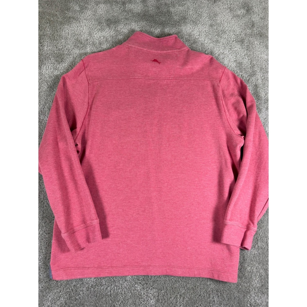 Tommy Bahama Mens Coral Pink Heather Quarter Zip Pullover Sweatshirt Large - Picture 7 of 8